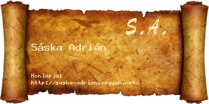 Sáska Adrián névjegykártya